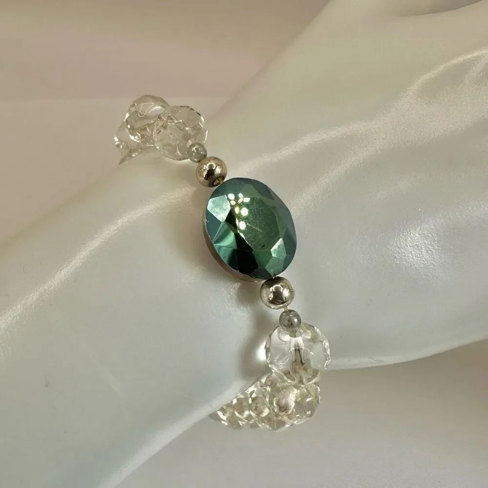 Glass crystal stretchy bracelet